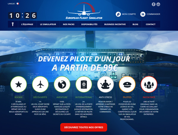 European Flight Simulator - site e-commerce 