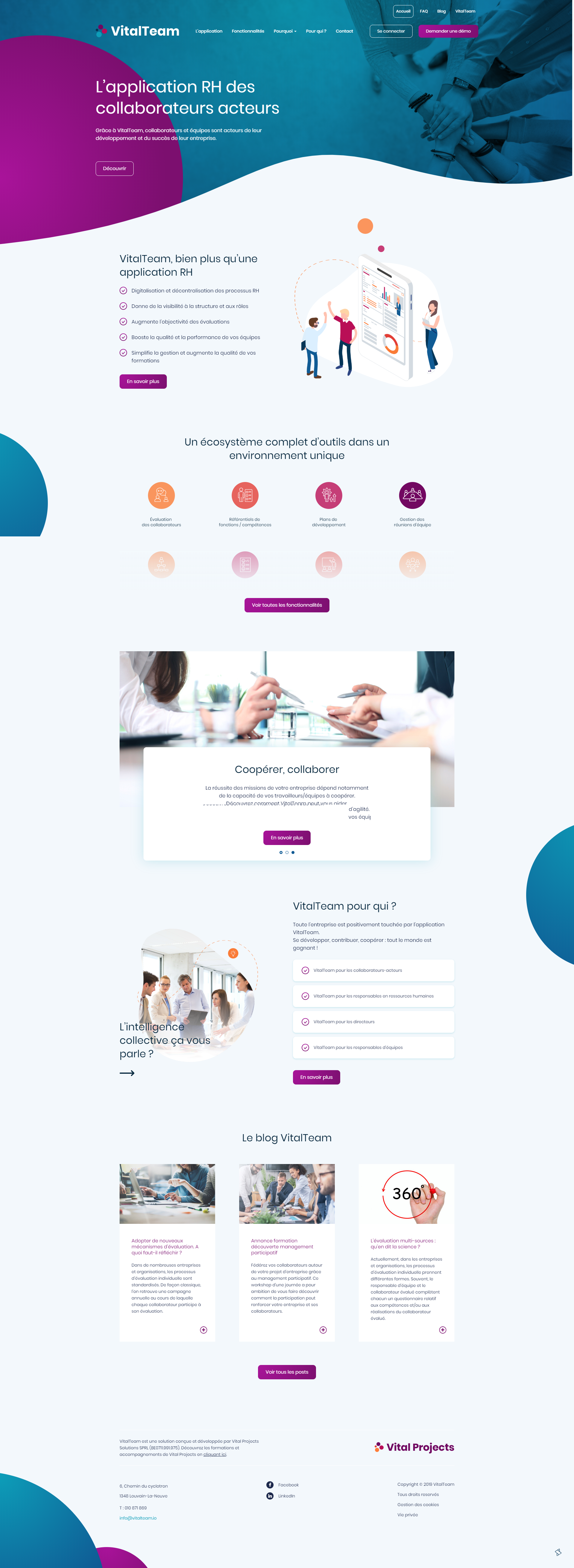 Site de VitalTeam juillet 2019