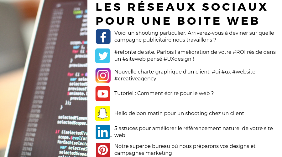 Infographie écrire sur les réseaux sociaux