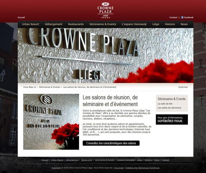 Crowne Plaza Liège - Site internet